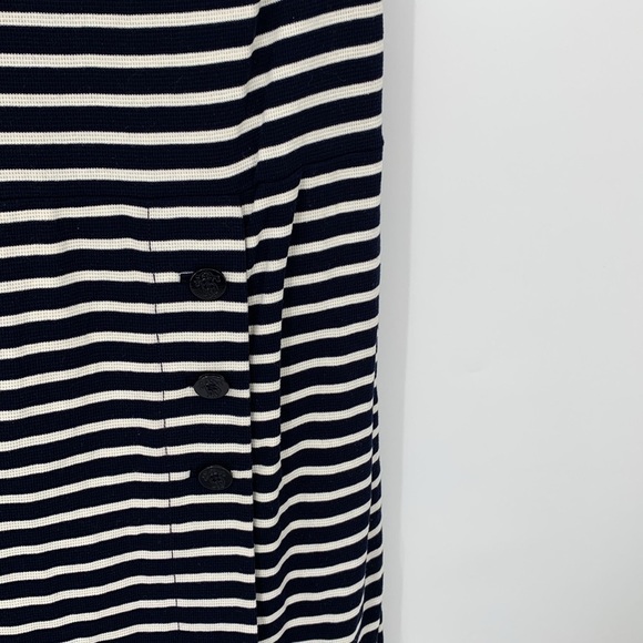 Tory Burch Kamila stripe shift dress cotton navy blue white nautical knit Medium - Picture 4 of 6